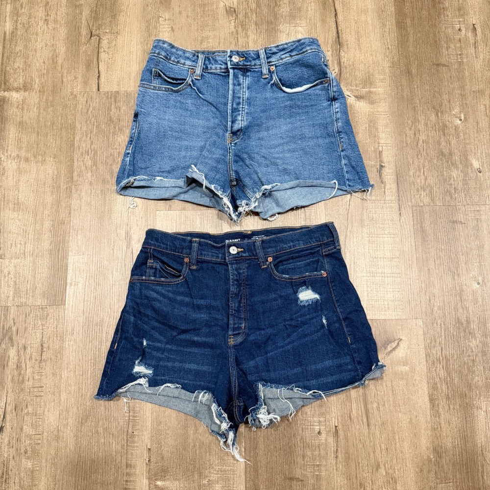 NWOT Old Navy Denim Shorts Women 12 Sky-Hi A-Line Higher‎ High-Rise Bundle